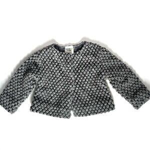 OshKosh Wool Blend Bobble Jacket Gray 4T Jersey Knit Lined